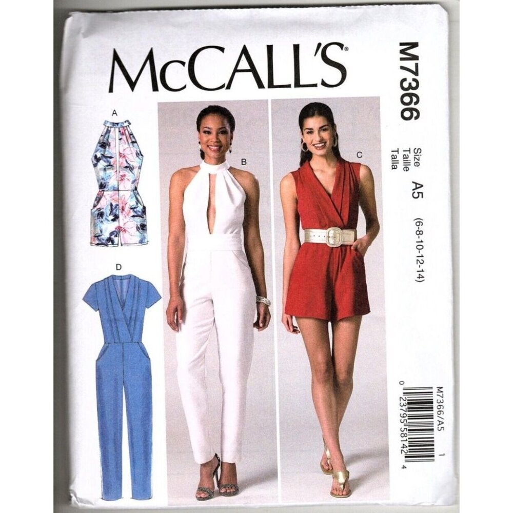 McCall's M7366 Misses 6 to 14 Jumpsuit and Rompers Uncut Sewing Pattern